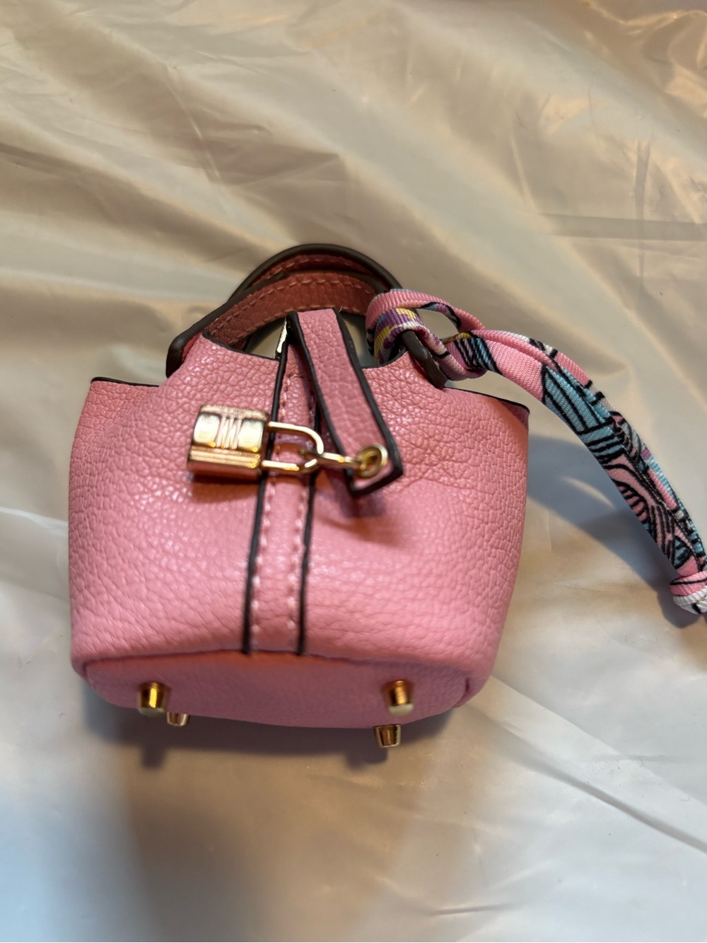Bag Charm Pink Mini Tote with Gold Hardware 3/$18